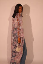 Lilac floral embellished